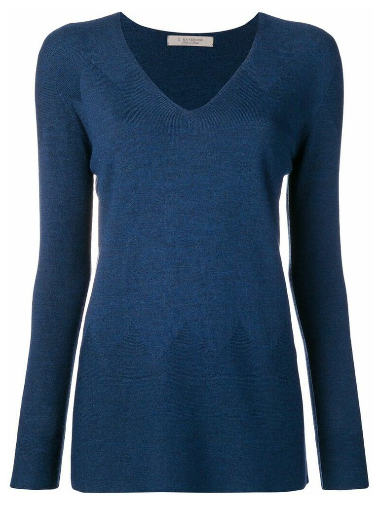 D.Exterior V-neck sweater - Blue