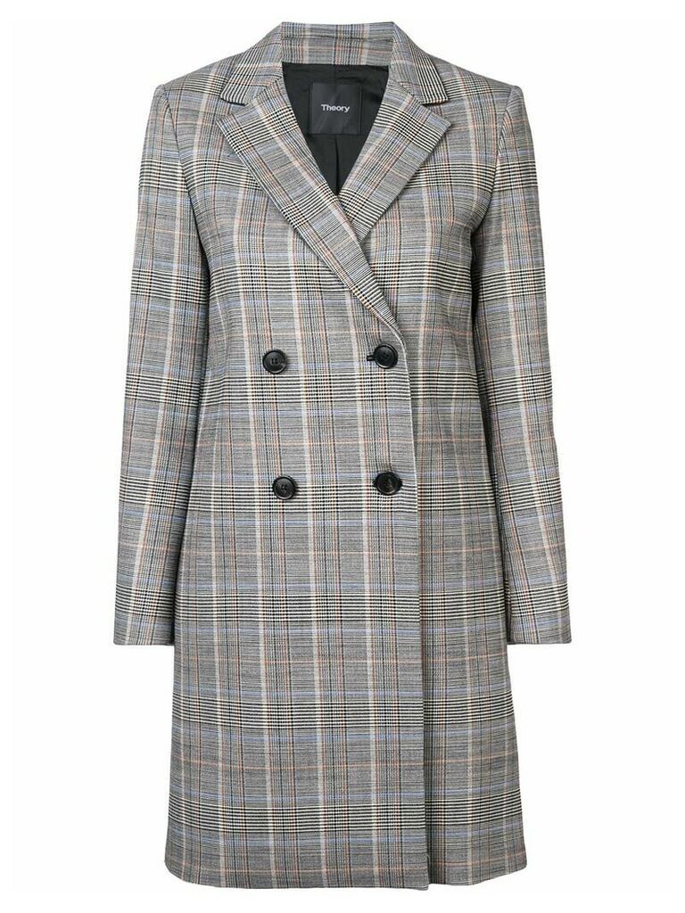 Theory double-breasted plaid coat - Multicolour