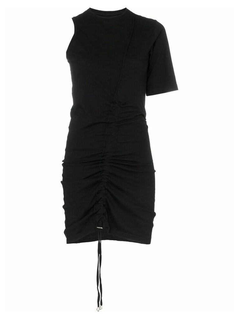 Faith Connexion asymmetric draped cotton jersey dress - Black