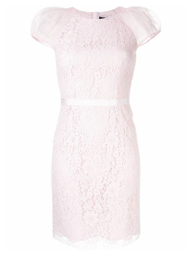Paule Ka lace-embroidered fitted dress - PINK