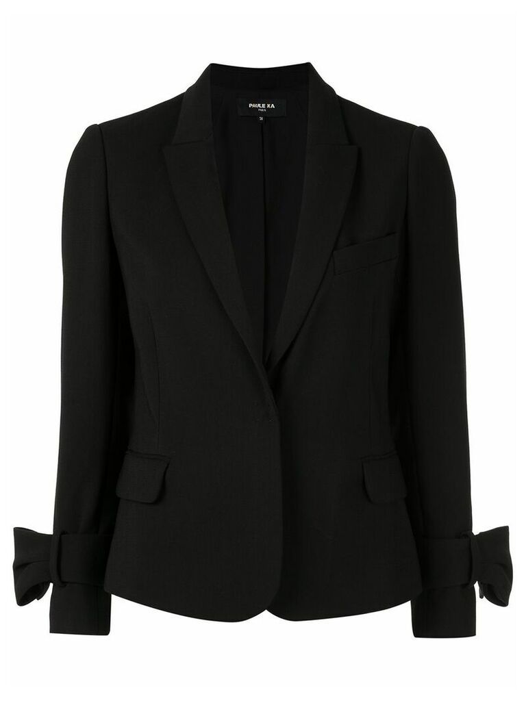 Paule Ka bow-detail fitted blazer - Black