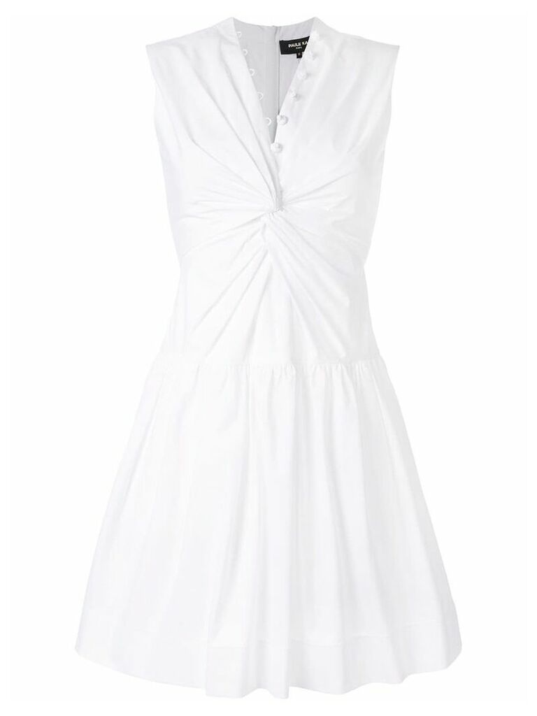 Paule Ka sleeveless flared dress - White
