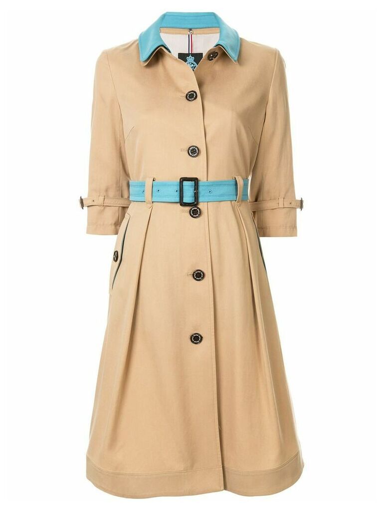 Guild Prime contrast belted trench coat - NEUTRALS