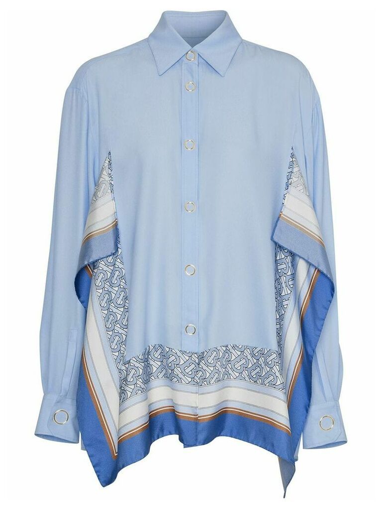 Burberry print-trim shirt - Blue