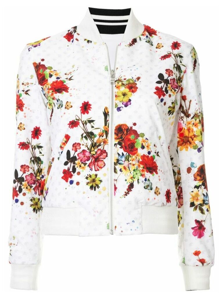 Loveless floral print bomber jacket - White