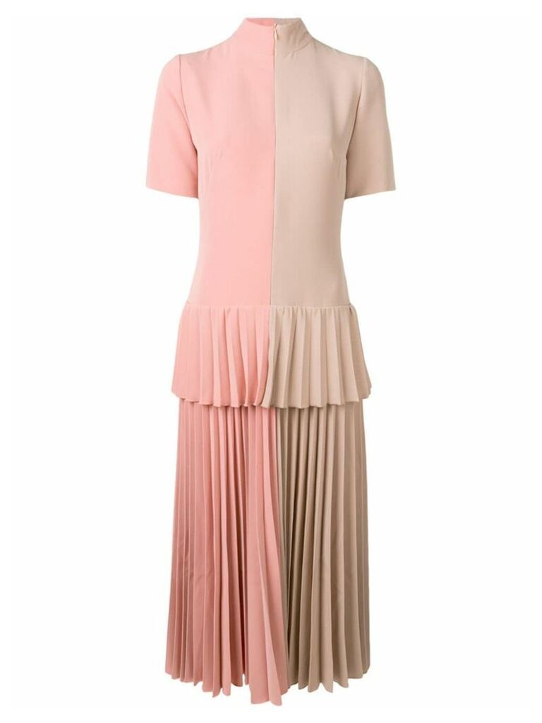 Atu Body Couture colour-block pleated dress - NEUTRALS