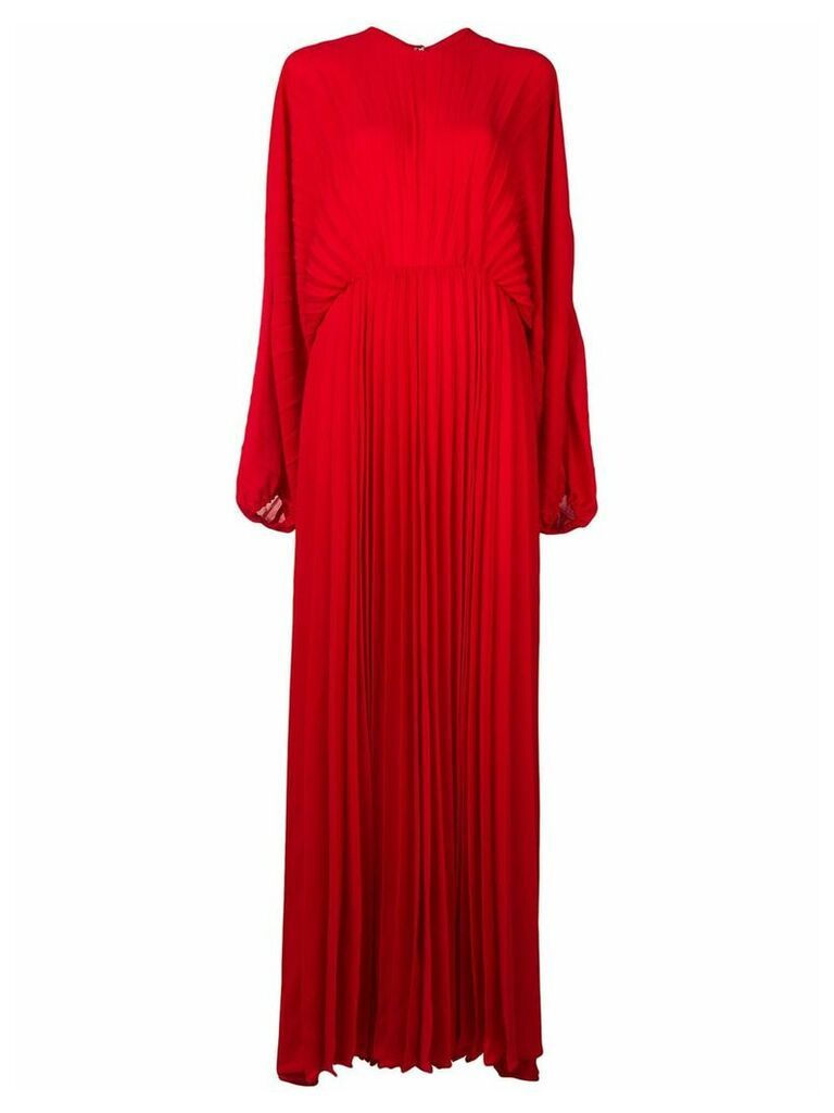 Valentino pleated evening dress - Red