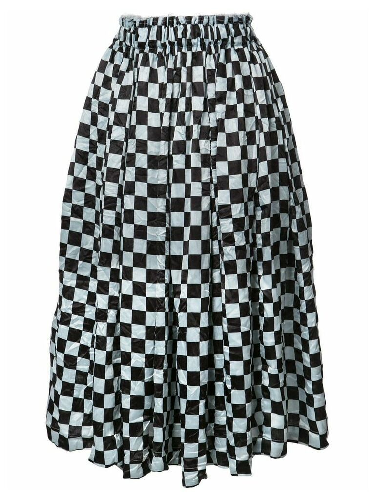 Comme Des Garçons Checkered Pattern midi skirt - Black