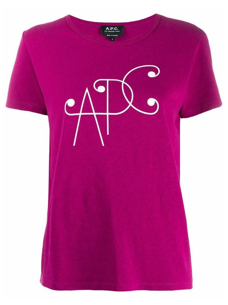 A.P.C. logo print T-shirt - PINK
