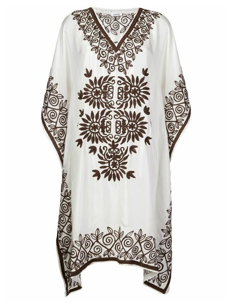 P.A.R.O.S.H. embroidered tunic dress - White