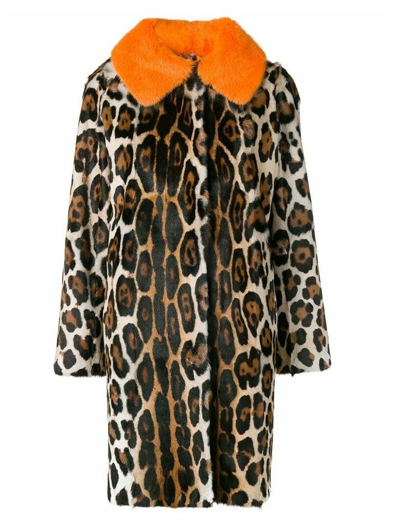 Liska Netta leopard print coat - NEUTRALS
