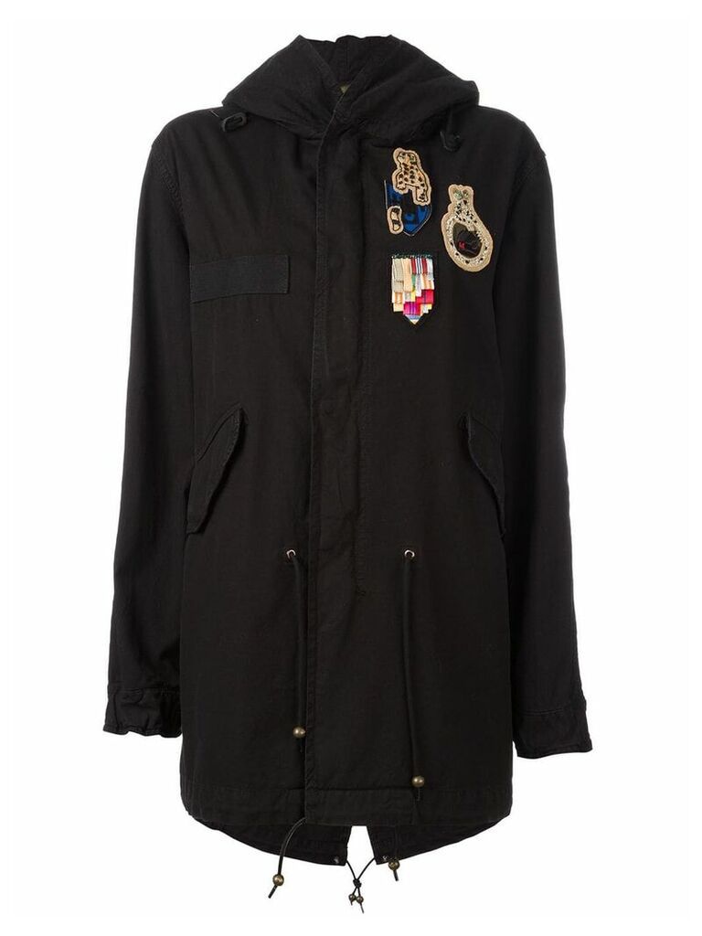 Mr & Mrs Italy patched mid parka - Black