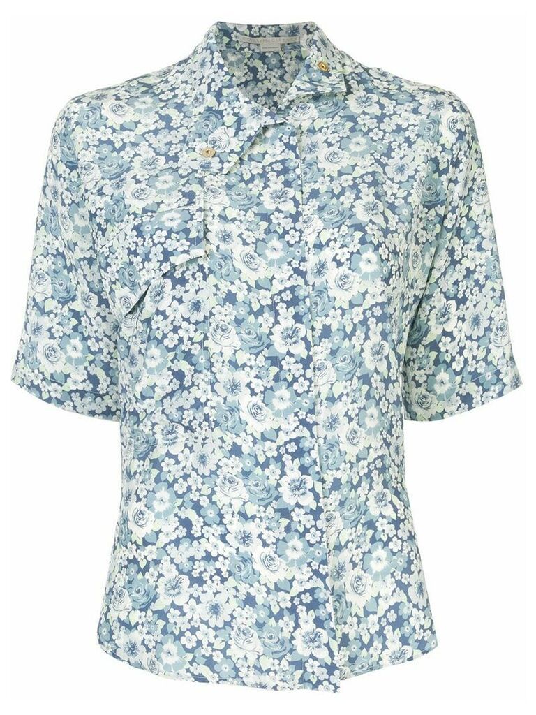 Stella McCartney short sleeved floral shirt - Blue