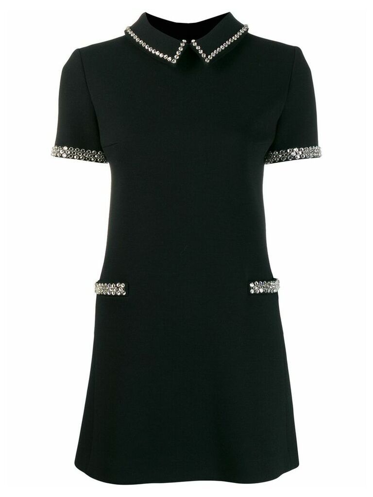 Saint Laurent embellished short-sleeve dress - Black