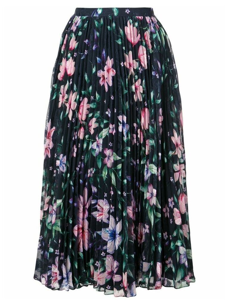 Marchesa Notte floral pleated skirt - Blue