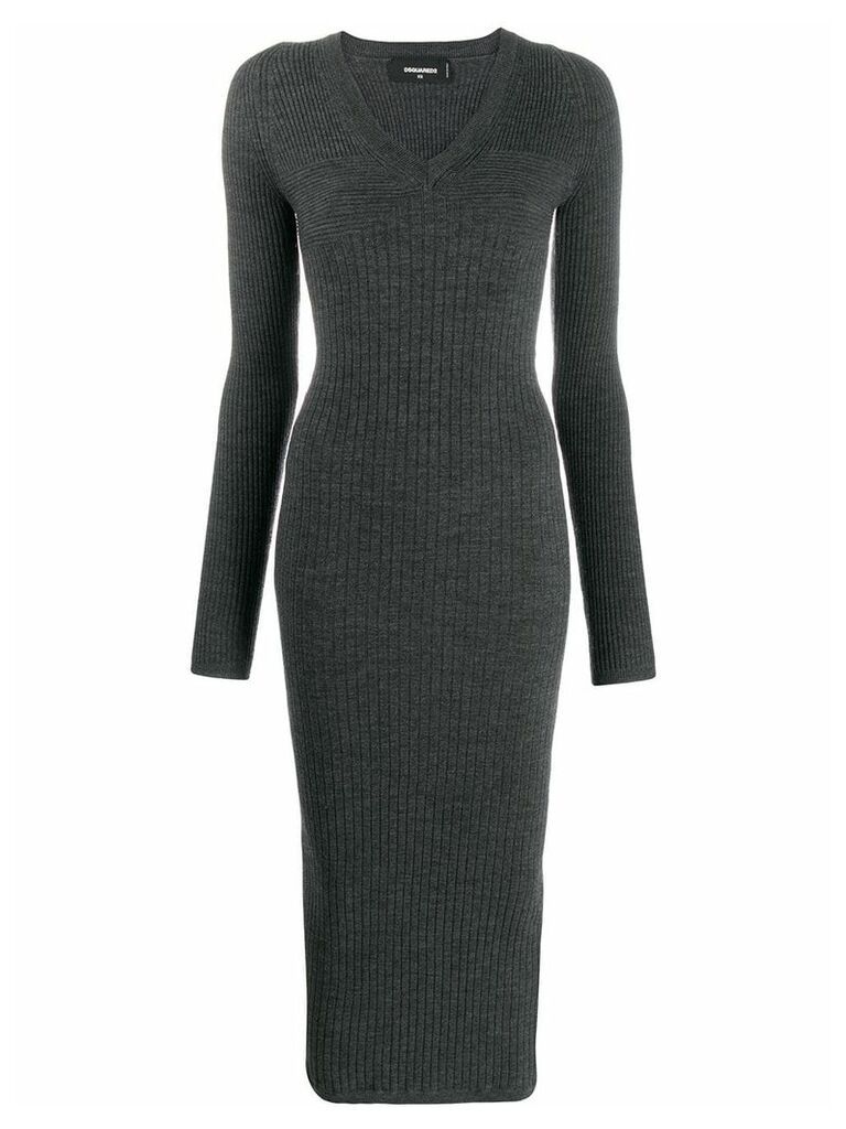 Dsquared2 ribbed knit long dress - Grey