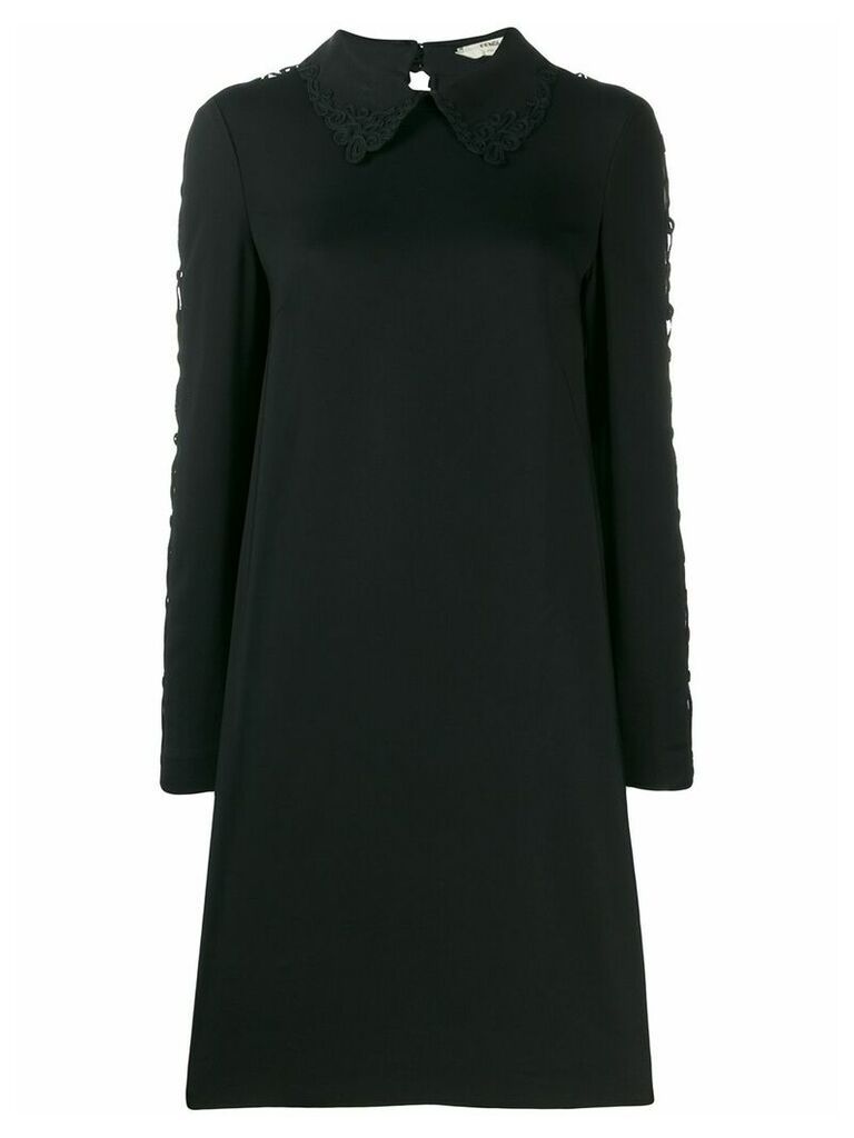 Fendi lace sleeve shirt dress - Black
