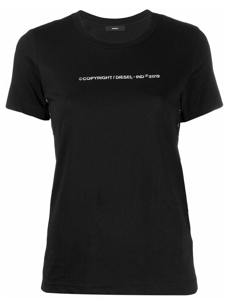 Diesel logo embroidery T-shirt - Black