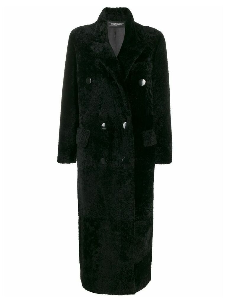 Simonetta Ravizza shearling double breasted coat - Black