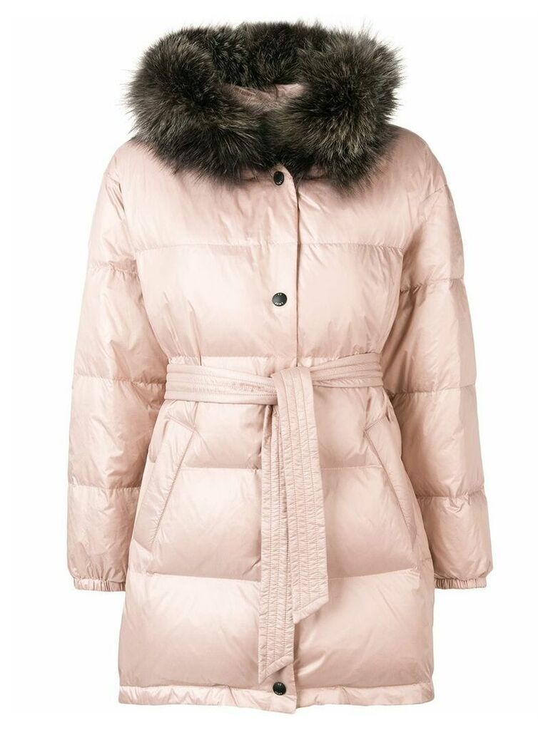 Yves Salomon Army hooded padded coat - PINK