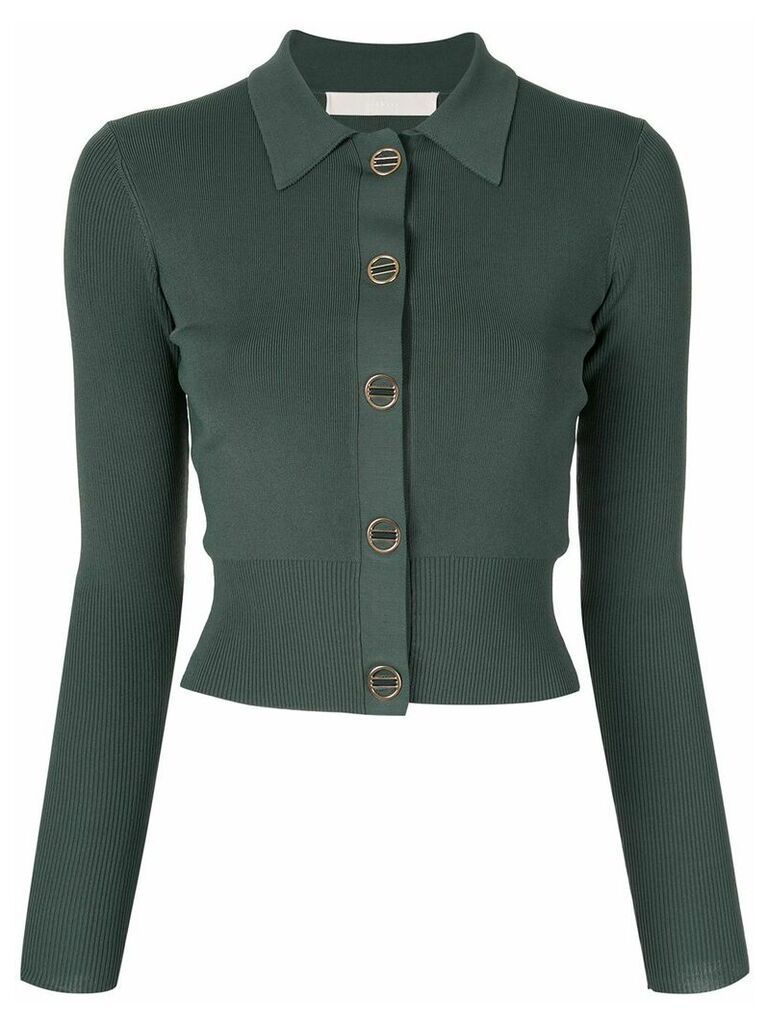 Dion Lee cropped fitted cardigan - Green