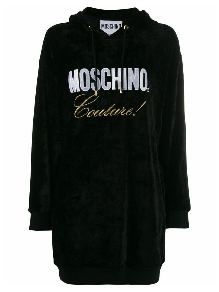 Moschino logo print hoodie dress - Black