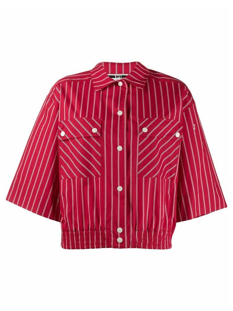 McQ Alexander McQueen cropped striped shirt - Red