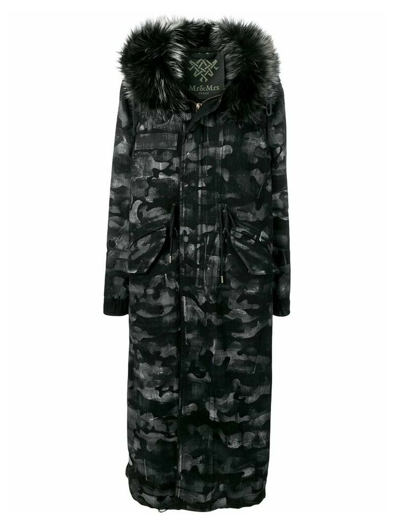 Mr & Mrs Italy camouflage pattern padded jacket - Black