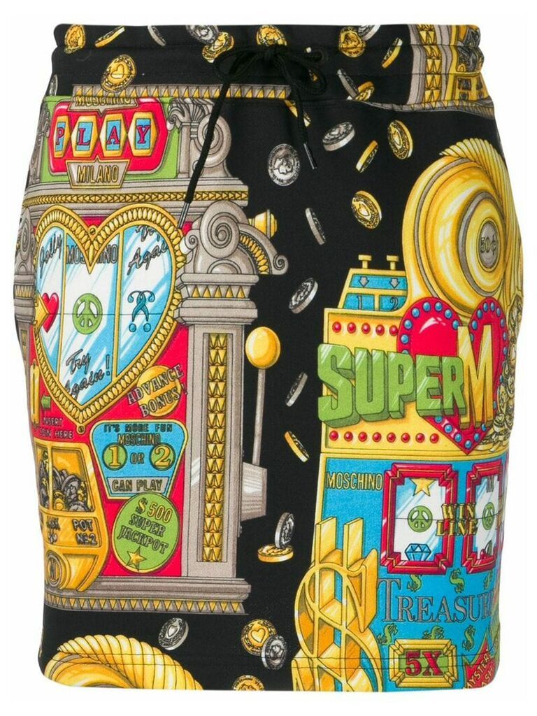 Moschino Casino print sweat skirt - Multicolour