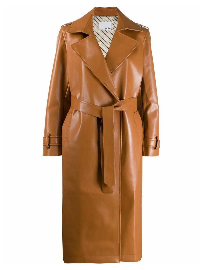 Each X Other vegan leather trench coat - Brown