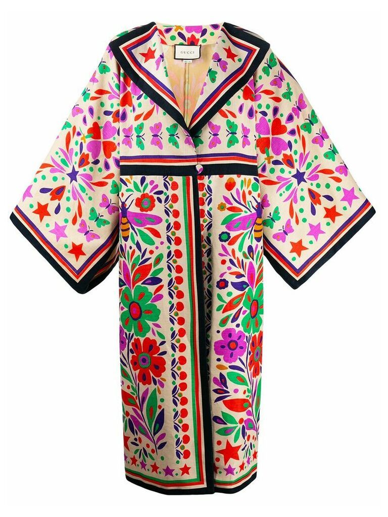 Gucci printed kimono coat - Neutrals