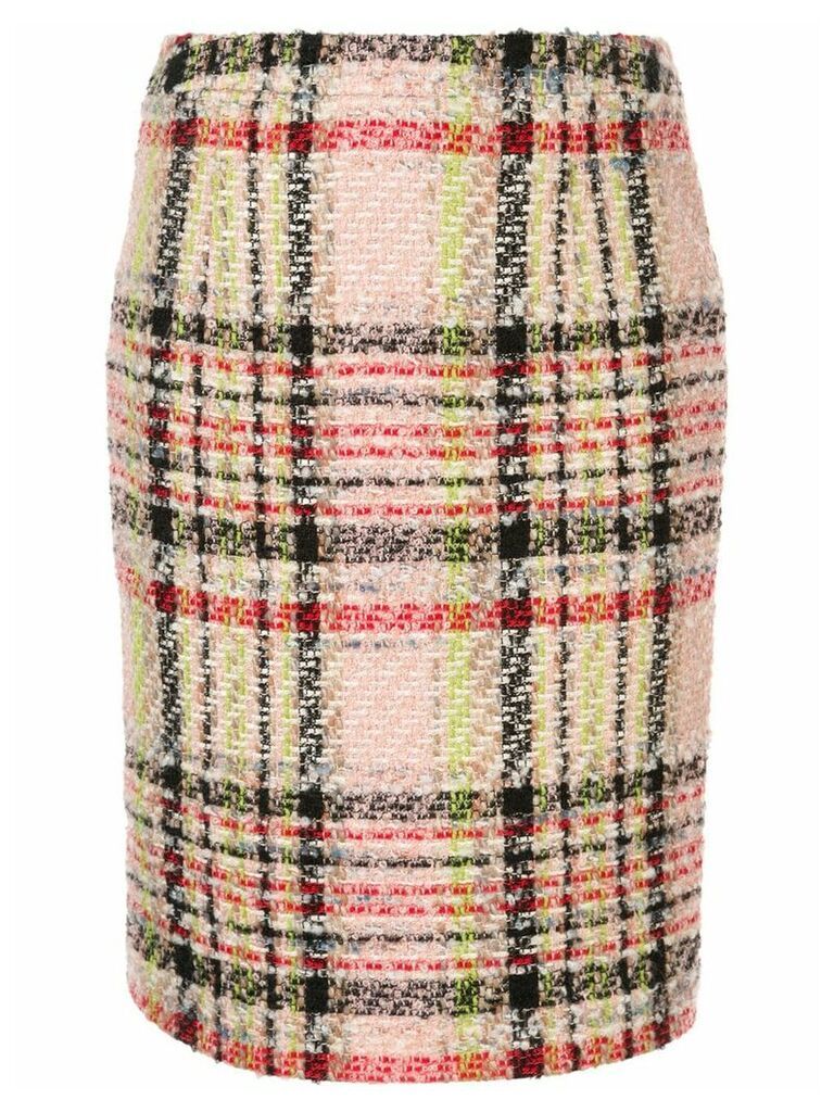 Andrew Gn tweed check pencil skirt - MULTI