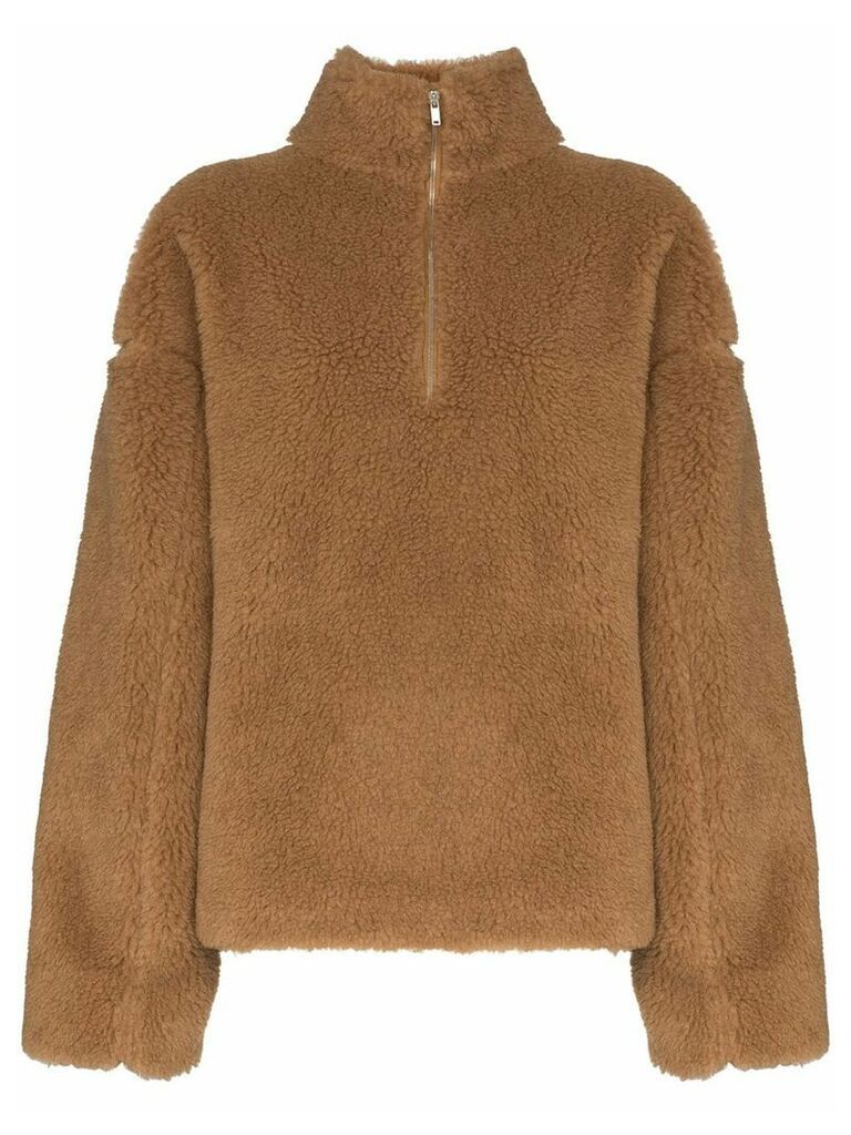 Jil Sander shearling sweatshirt - Brown