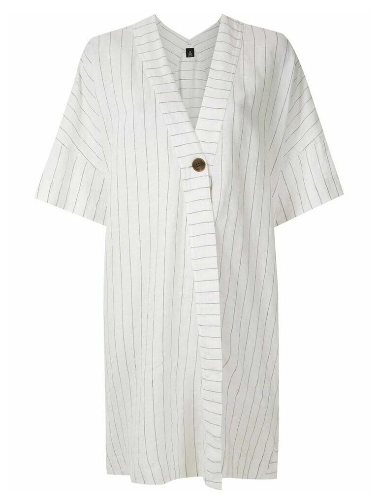 Osklen panelled linen shirt dress - White