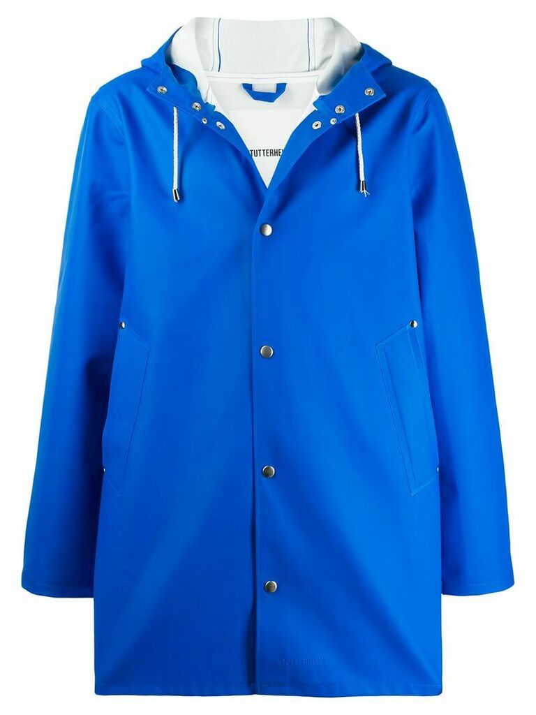 Stutterheim drawstring hooded coat - Blue