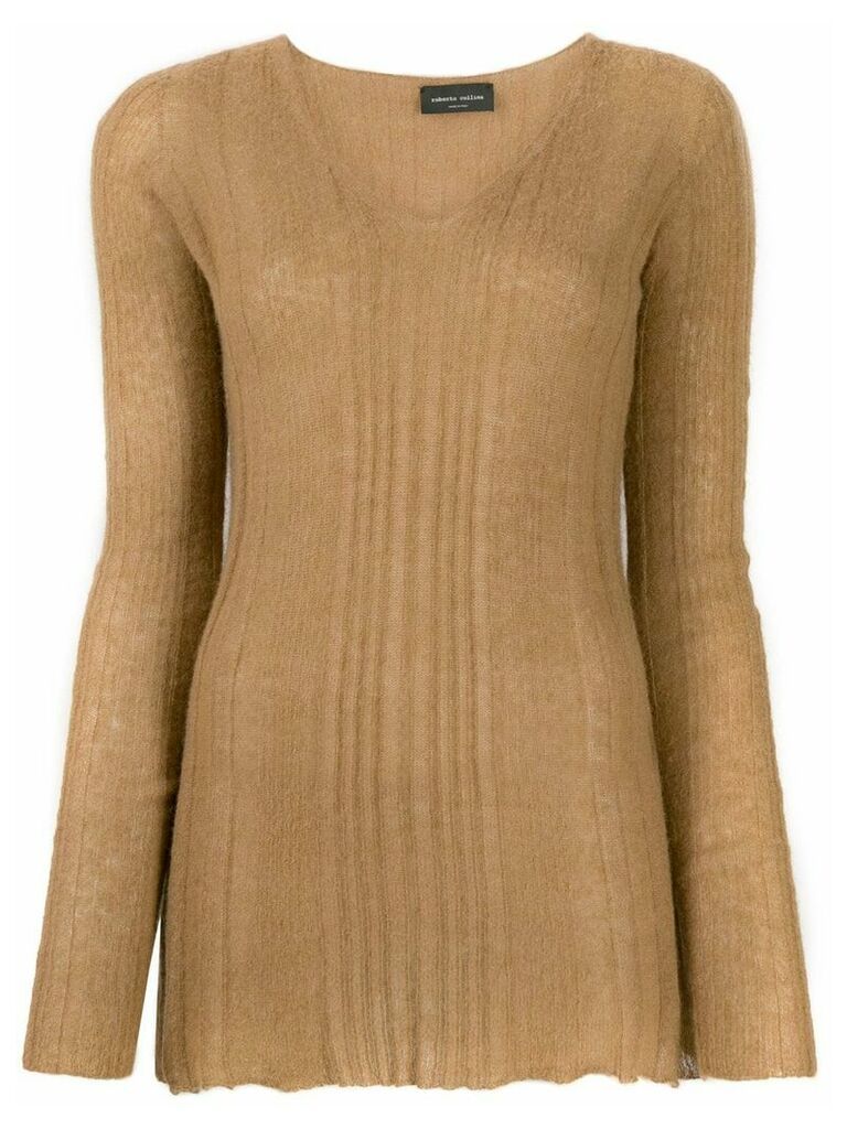 Roberto Collina rib knit sweater - Brown