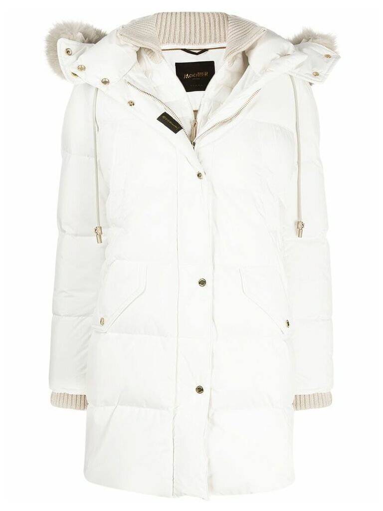 Moorer padded layered coat - White
