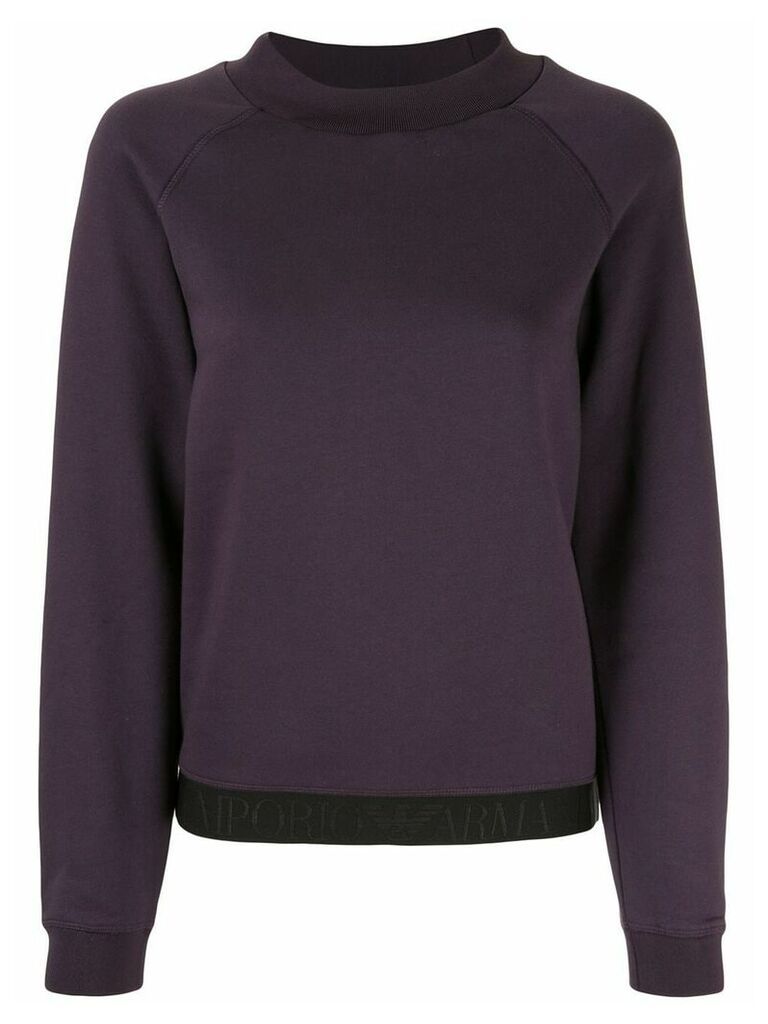 Emporio Armani logo trim sweatshirt - PURPLE