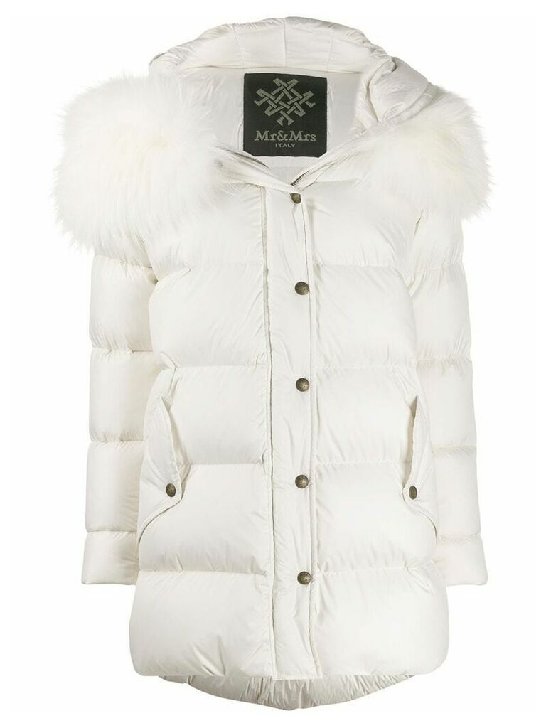 Mr & Mrs Italy fitted padded coat - White