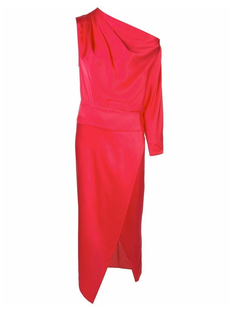 Michelle Mason asymmetric draped midi dress - PINK