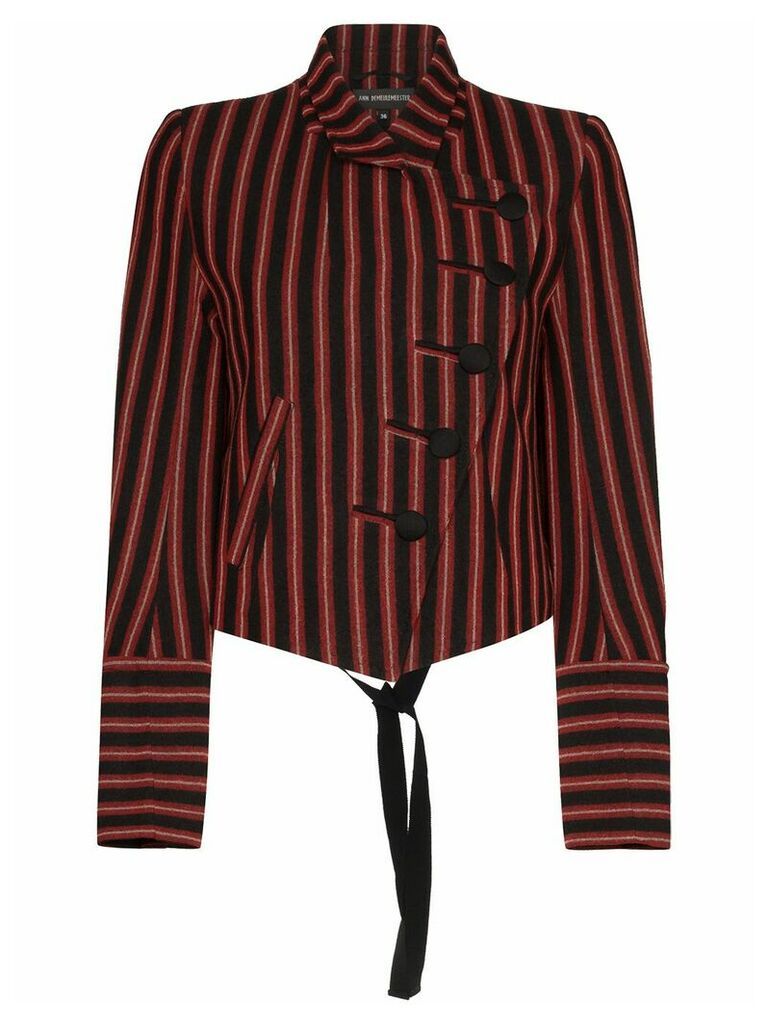 Ann Demeulemeester striped asymmetric blazer - Black