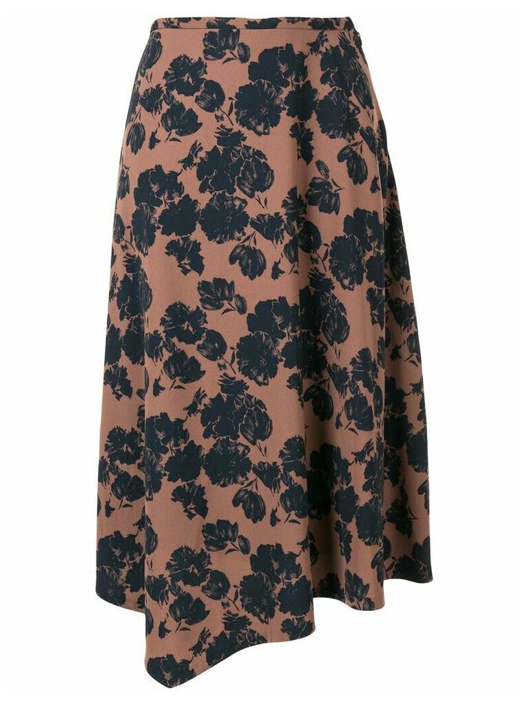 Tomorrowland floral print asymmetric skirt - Black