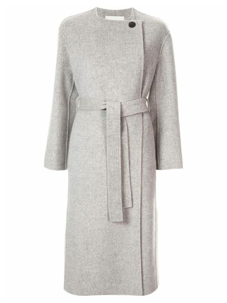 Tomorrowland collarless mid-length coat - Grey