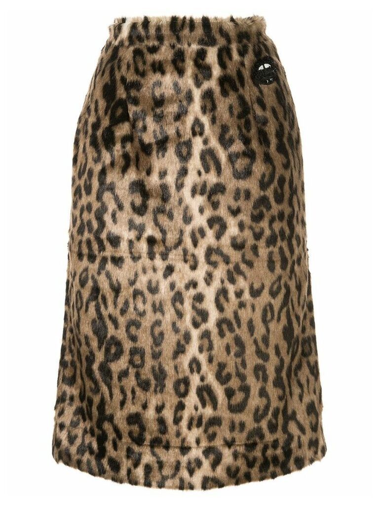 Markus Lupfer leopard print skirt - Brown