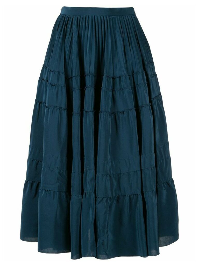 Rochas tiered midi skirt - Blue