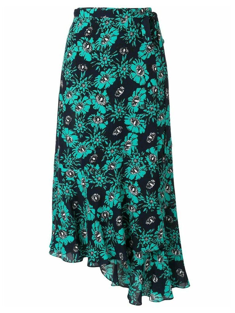 Markus Lupfer floral asymmetric midi skirt - Green
