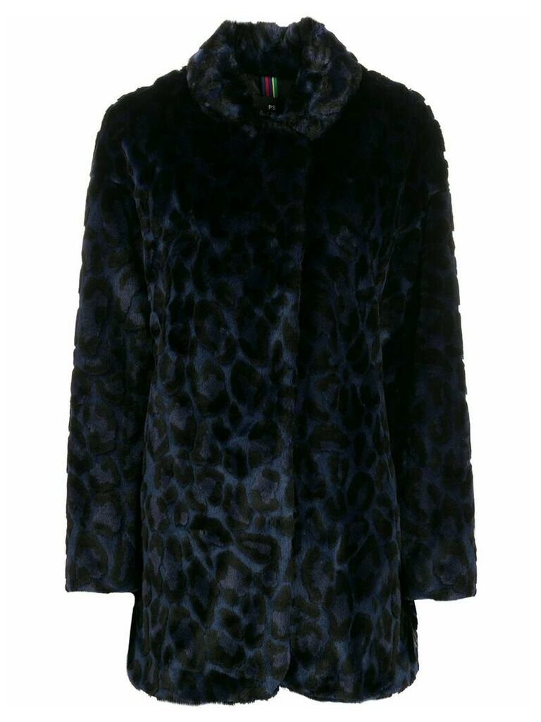 PS Paul Smith textured leopard print coat - Blue