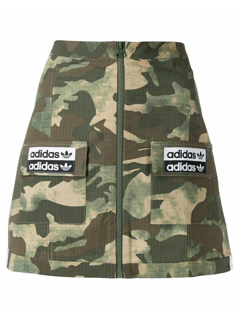 adidas A-line camouflage pattern skirt - Green