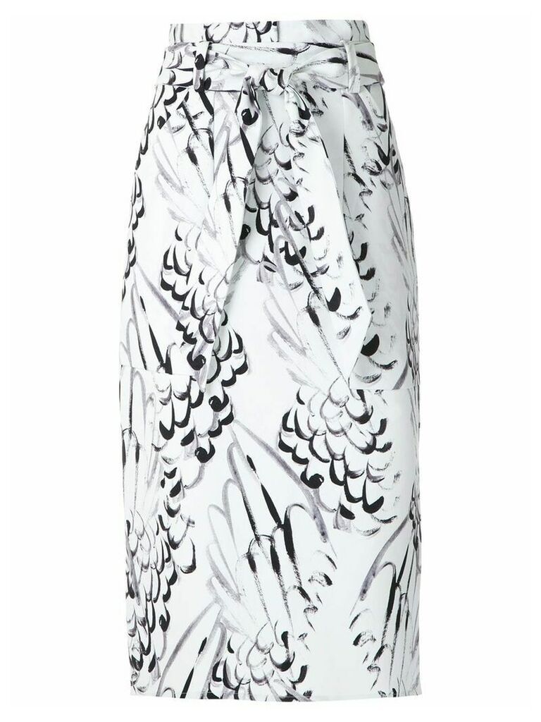 Andrea Marques printed clochard skirt - White