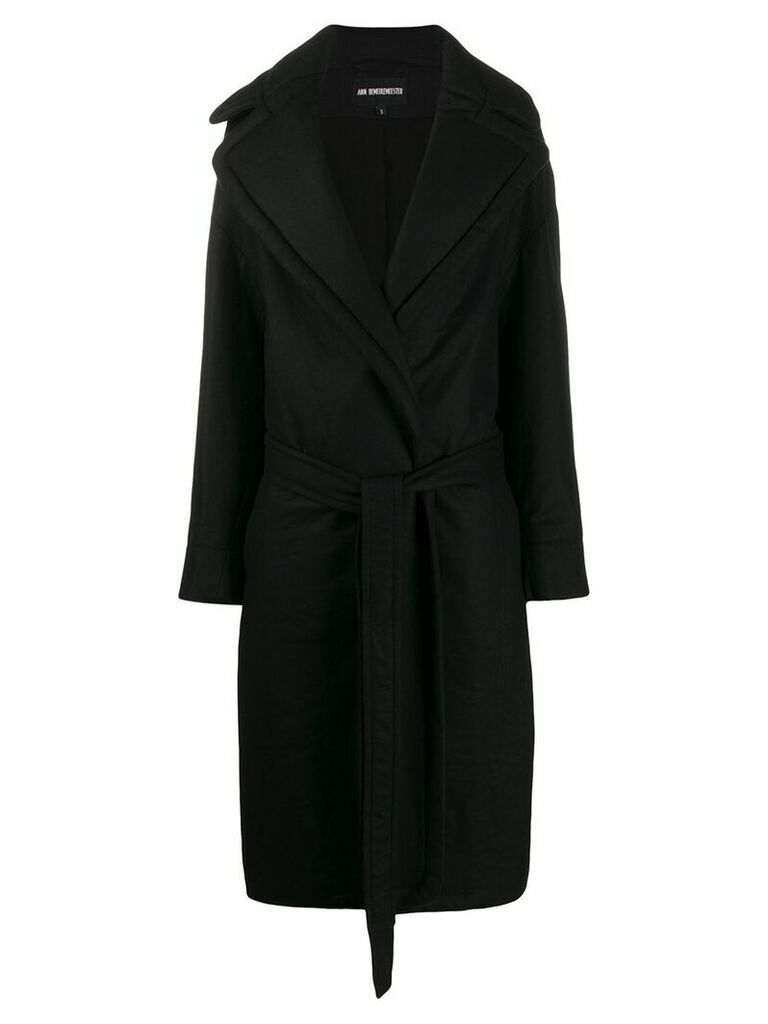 Ann Demeulemeester wide lapel coat - Black